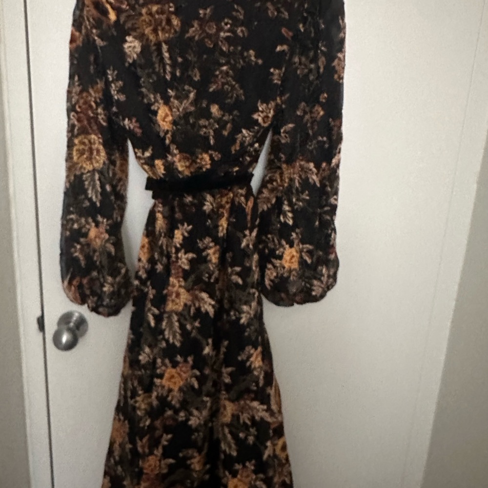 Hutch Black and Brown Floral Long Sleeve Dress